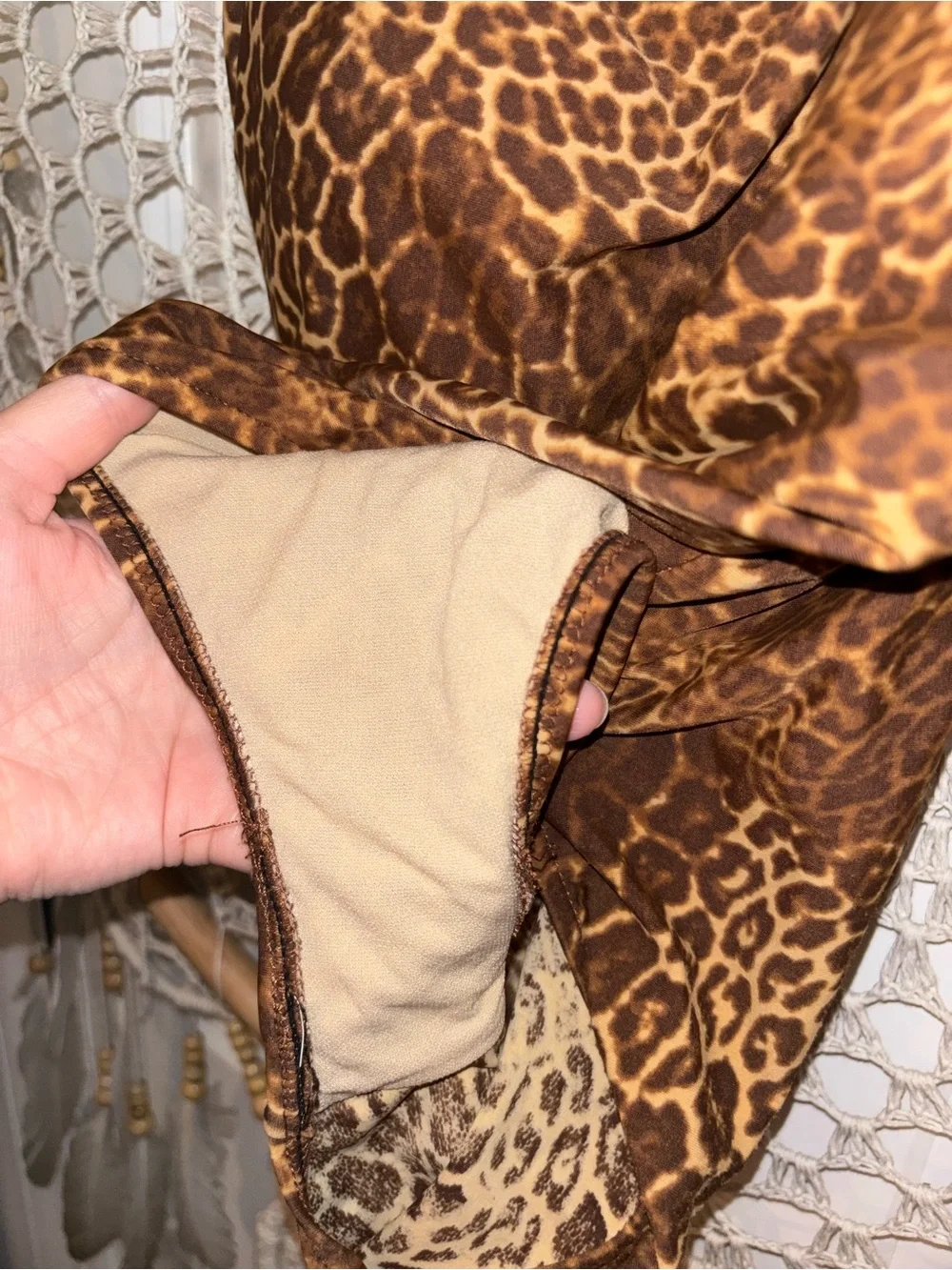 Vintage Leopard Print One-Piece Swimsuit‎ size 14 A00365